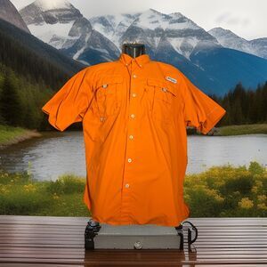 Columbia PFG Shirt Mens L Omni Shade Short Sleeve  Fishing‎ Fishing Gear  Nylon